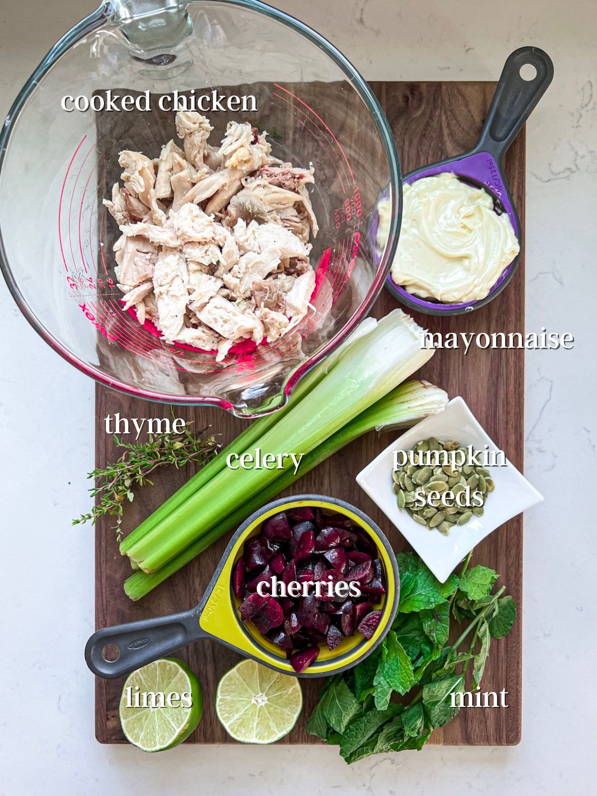 ingredients needed for the Cherry Chicken Salad