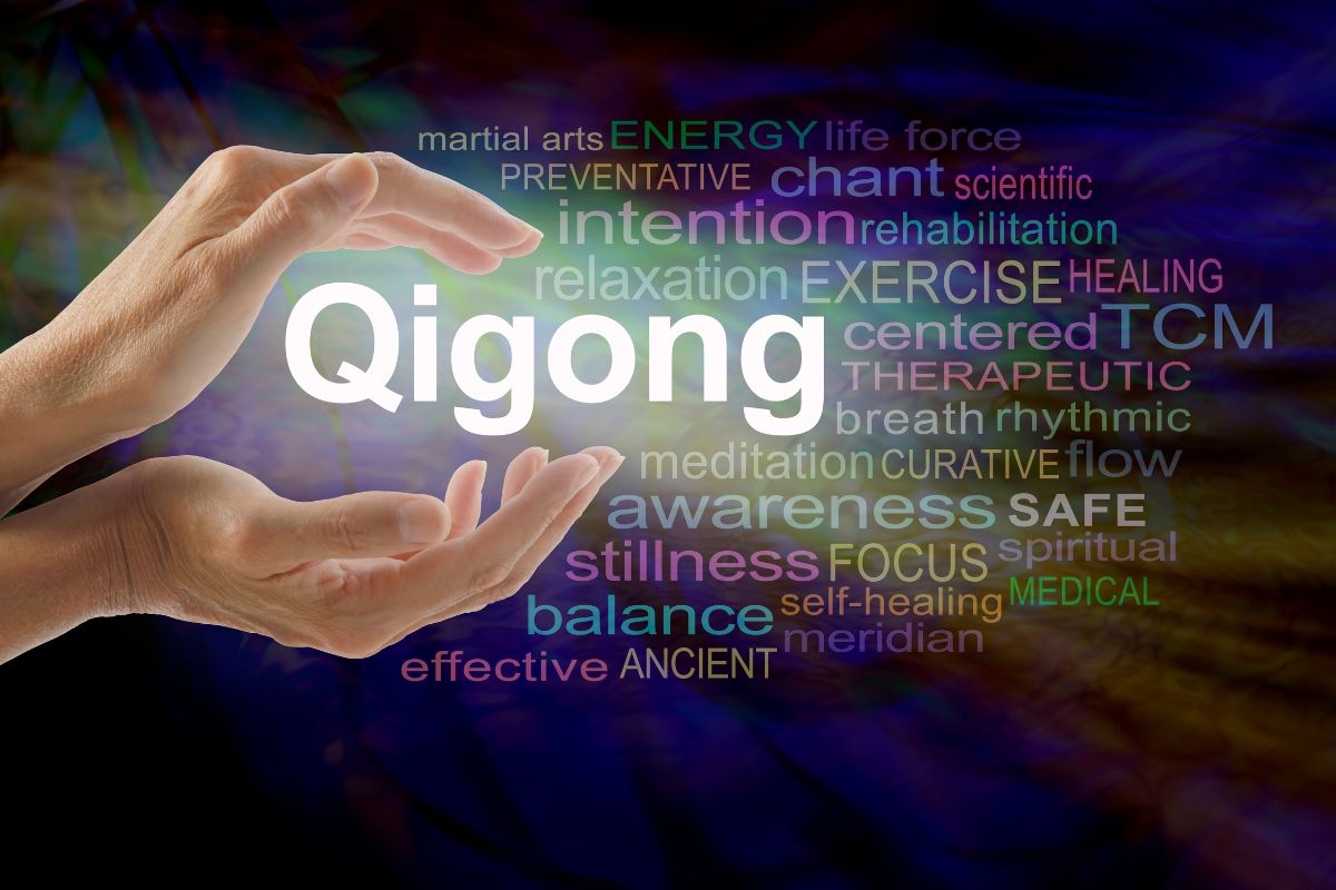 Word art with Qigong, energy, preventative, intention, and more