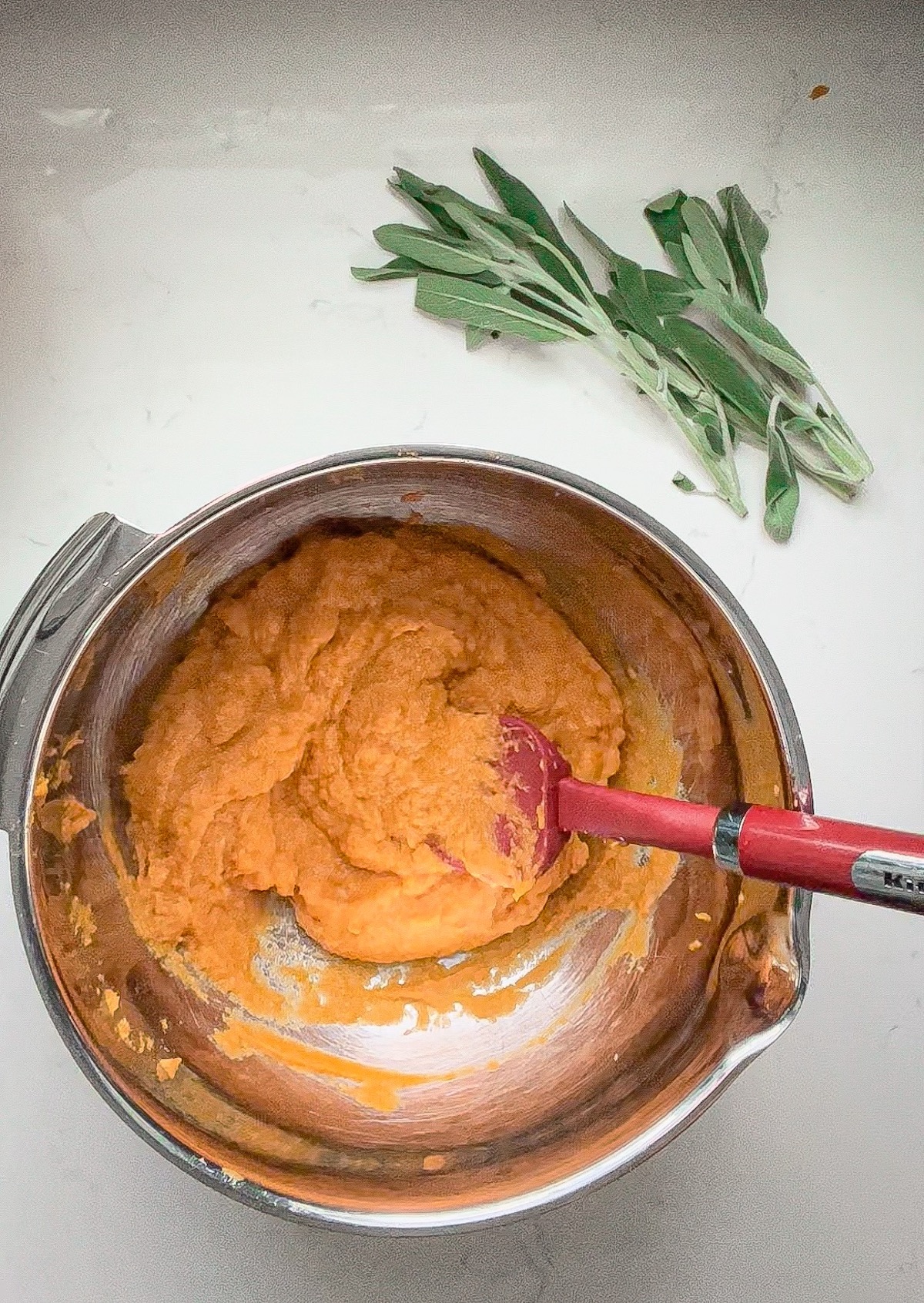 pureed sweet potatoes in a large bowl