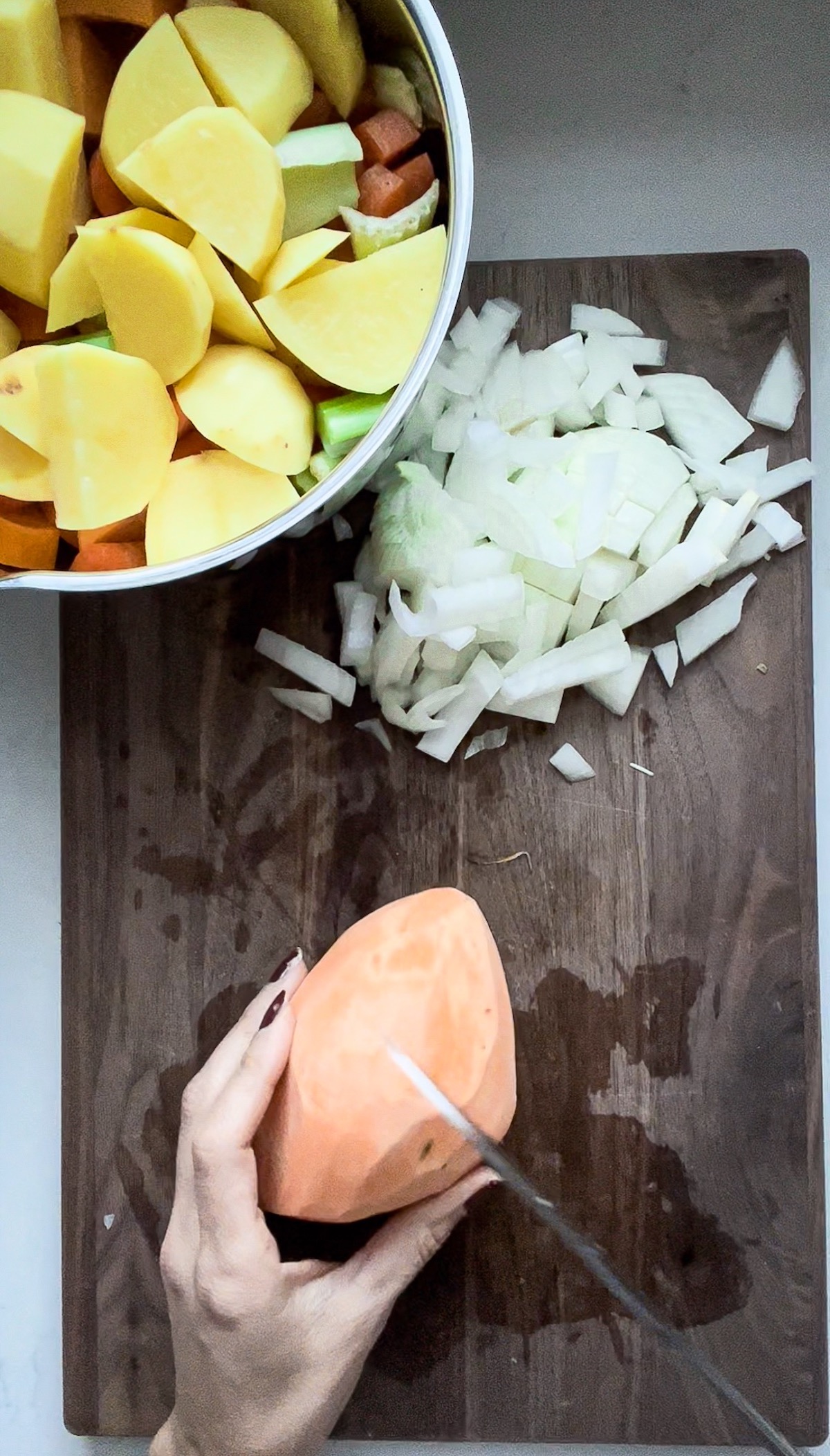 vegetables chopped in large chunks