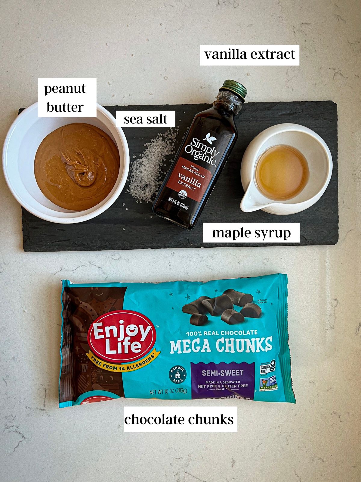 ingredients for salted chocolate peanut butter bark